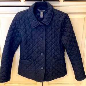 Banana Republic quilted, button down, puff jacket in black Women’s Medium